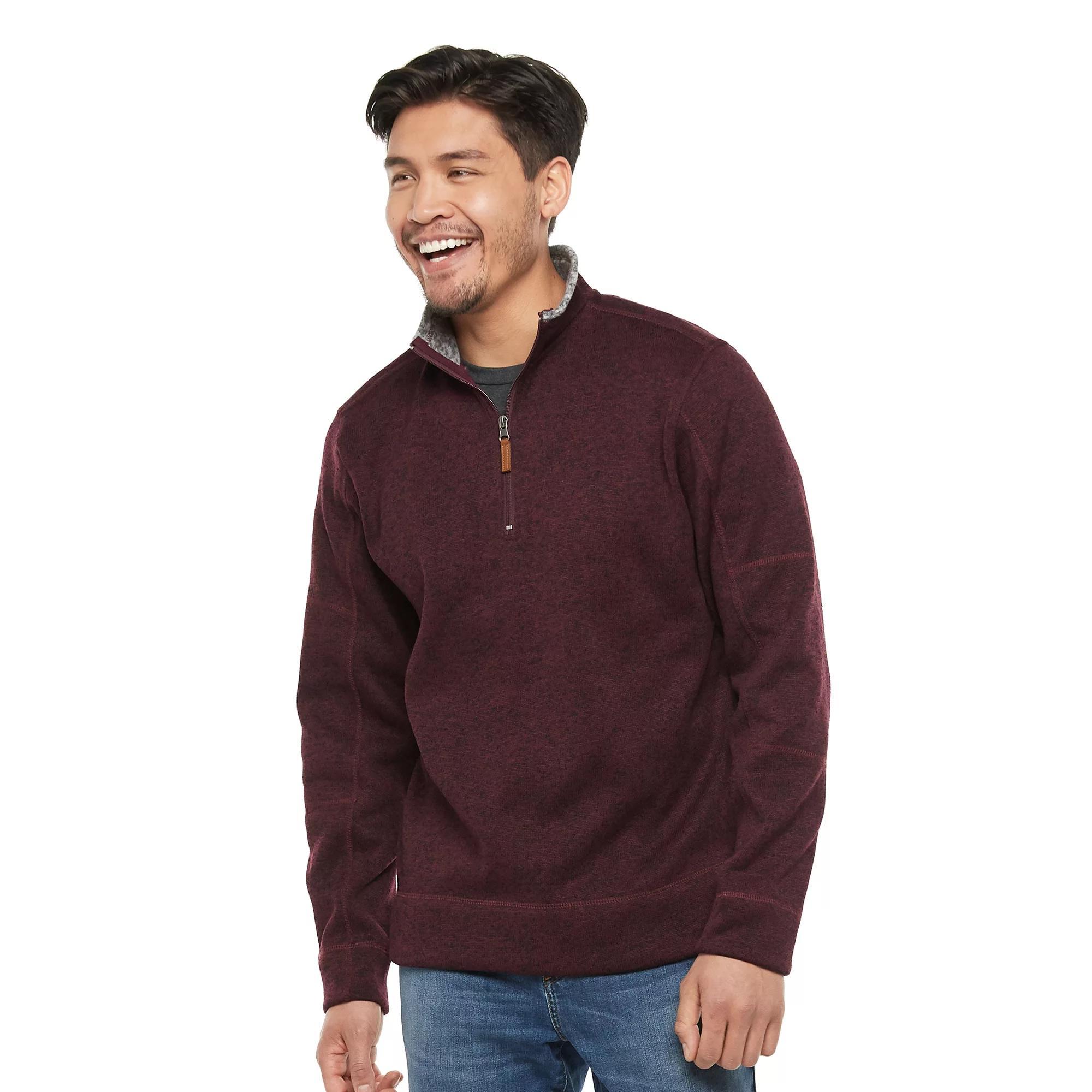 Men's Victory Outfitters Fleece Quarter-Zip Pullover, Size: Medium, Red Product Image