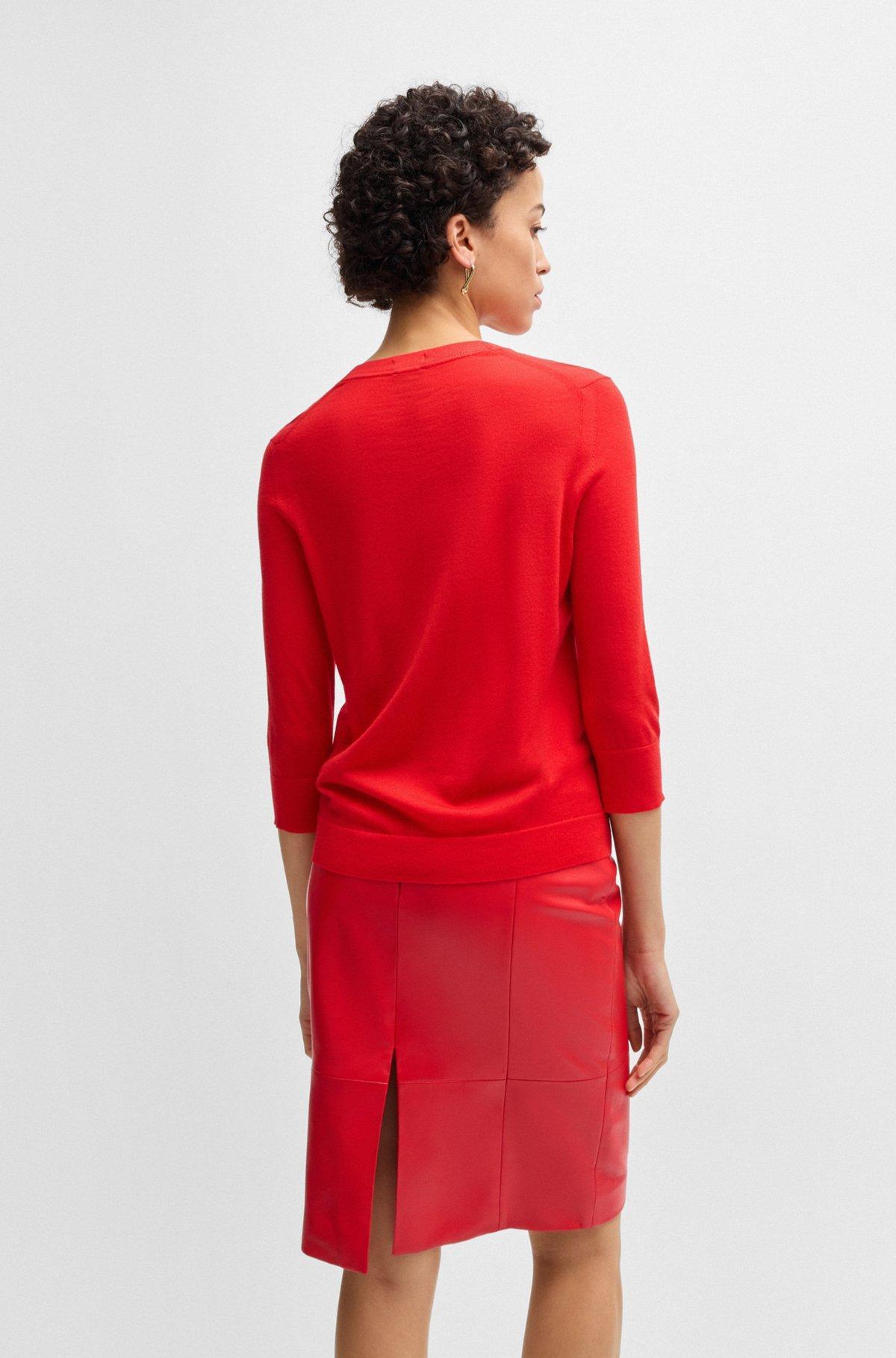Henley-neck sweater in Merino wool Product Image