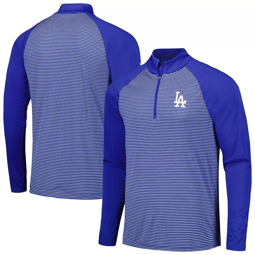 Men's Levelwear Royal Los Angeles Dodgers Charter Striped Raglan Quarter-Zip Top, Size: XL, Blue Product Image