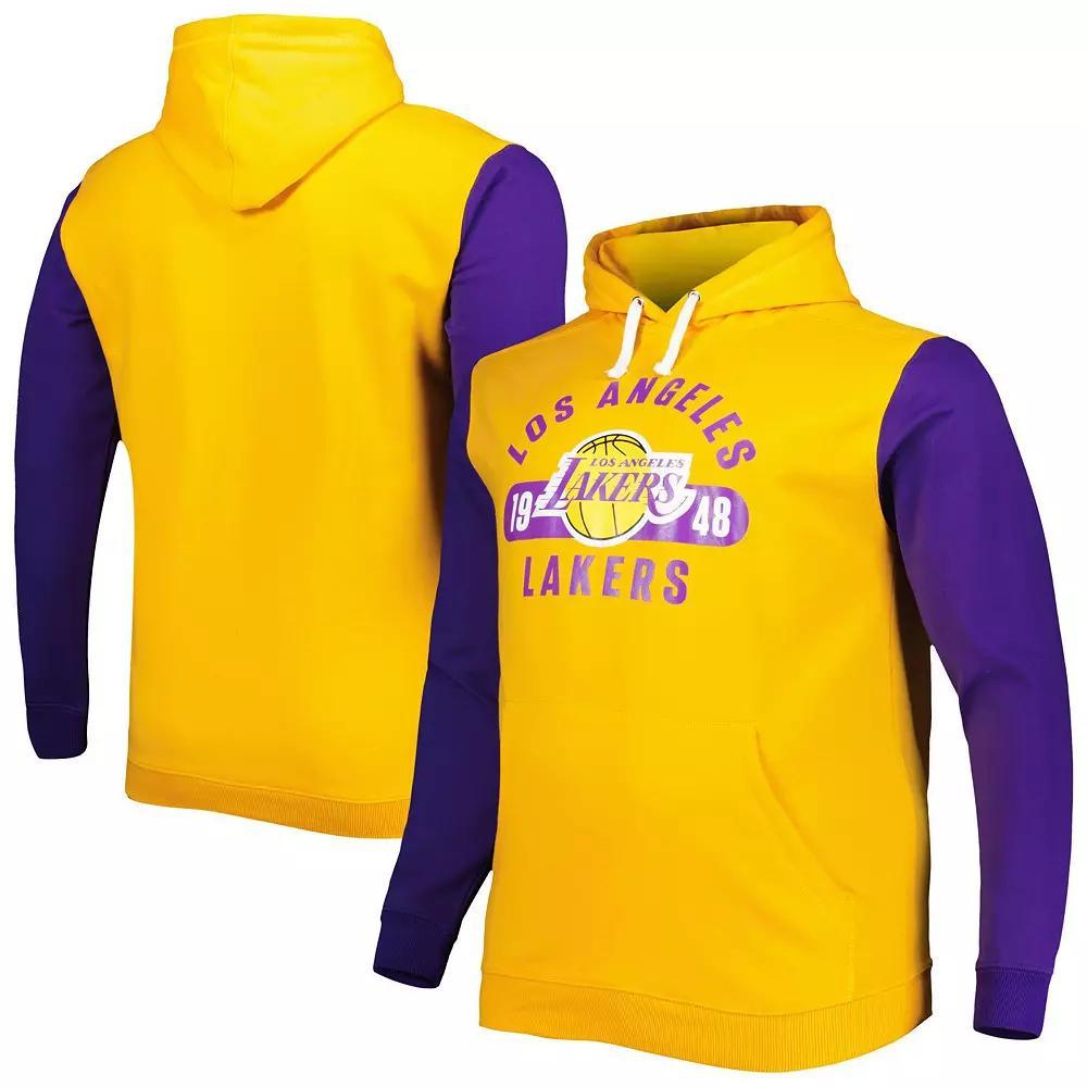 Men's Fanatics Branded Gold/Purple Los Angeles Lakers Big & Tall Bold Attack Pullover Hoodie, Size: 2XLT Product Image