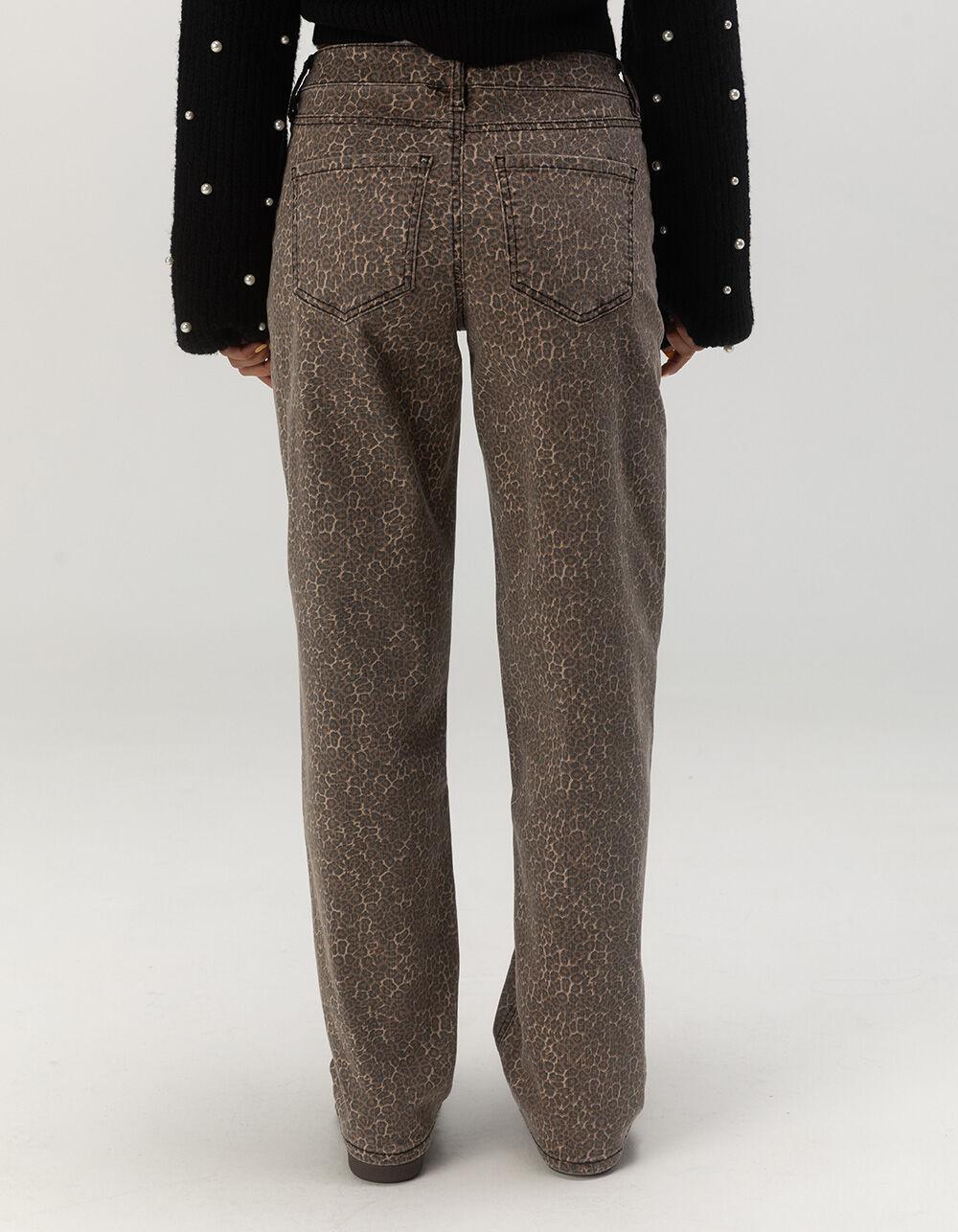 WEST OF MELROSE Leopard Womens Straight Jeans - LEOPARD Product Image