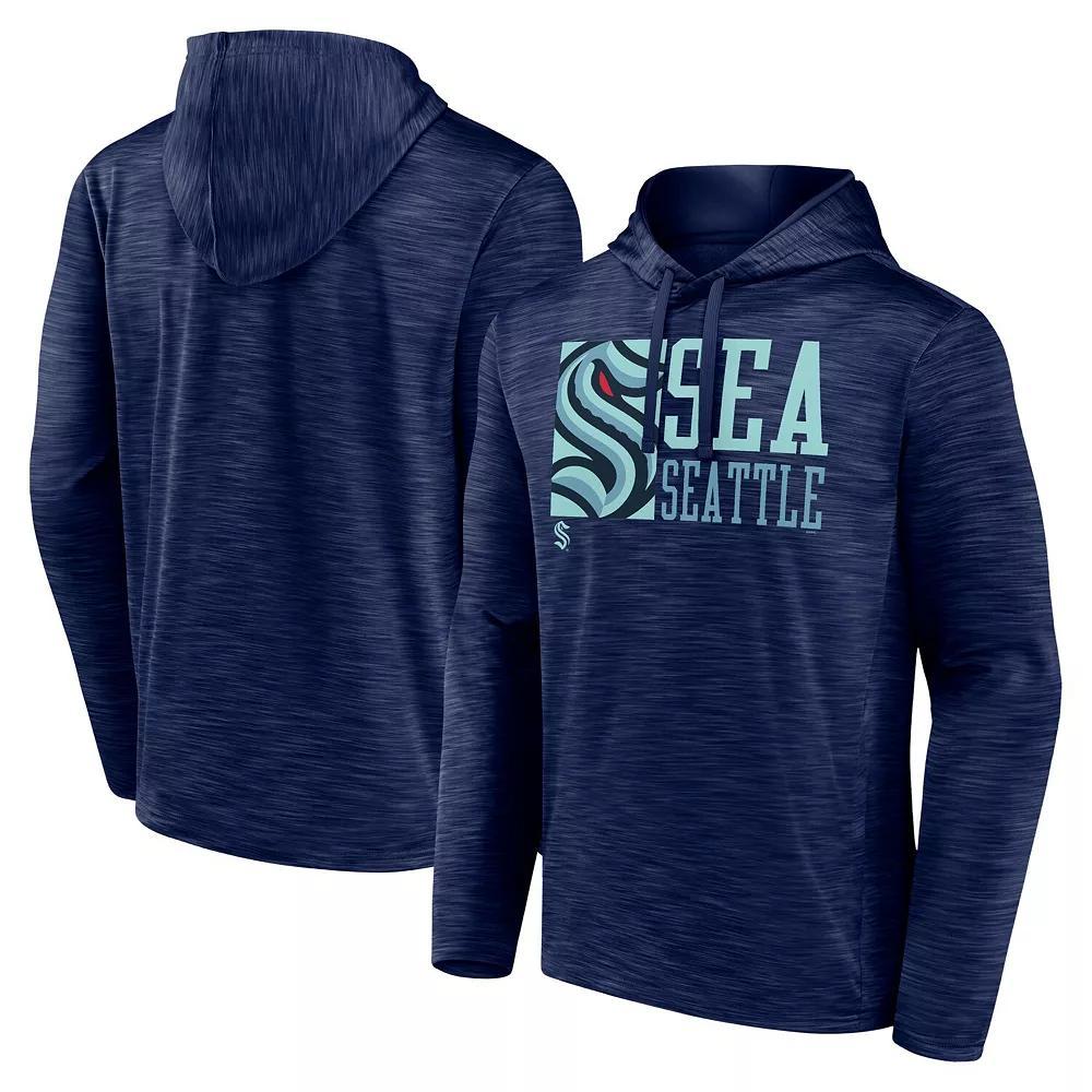 Men's Fanatics Deep Sea Blue Seattle Kraken Never Quit Pullover Hoodie, Size: 4XL, Krk Blue Product Image