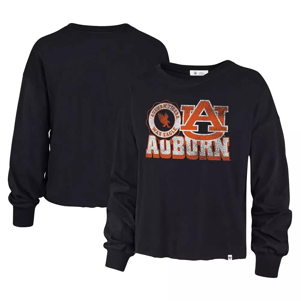 Women's '47 Navy Auburn Tigers Bottom Line Parkway Long Sleeve T-Shirt, Size: Small, Blue Product Image