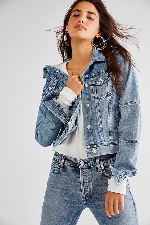Free People Rumors Denim Jacket Black XS Product Image