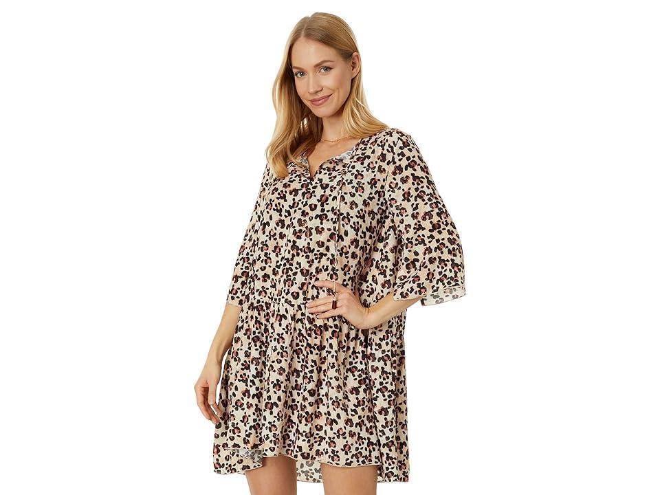 Womens Turtles Leopard Keyhole Minidress Product Image