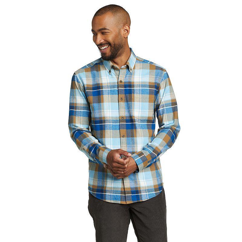 Men's Eddie Bauer Field Flannel Button-Down Shirt, Size: Large, Deep Brown Product Image