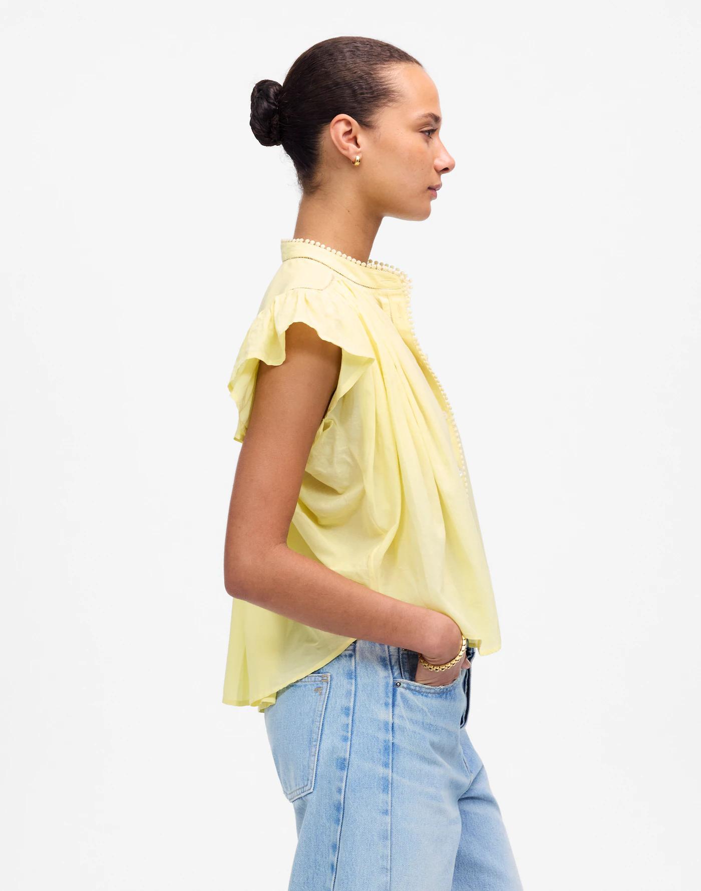 Shirred Lace-Trim Top Product Image