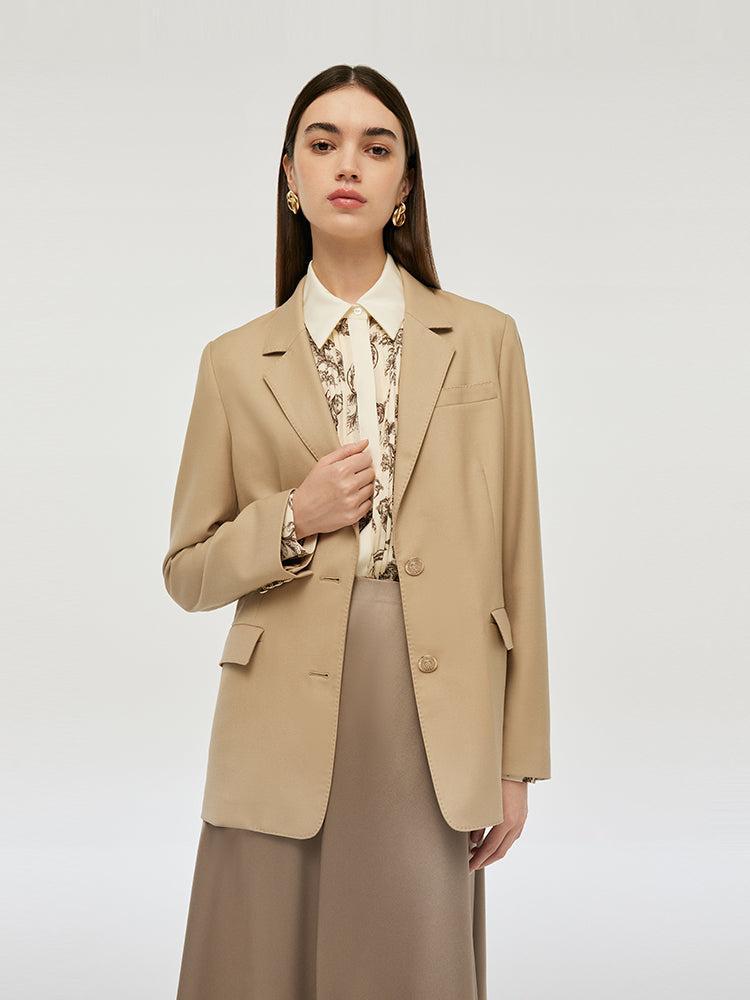 Worsted Woolen Straight Women Blazer Product Image