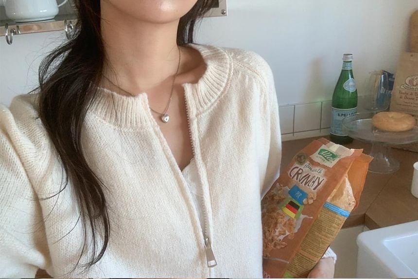 Plain Zip Cardigan Product Image