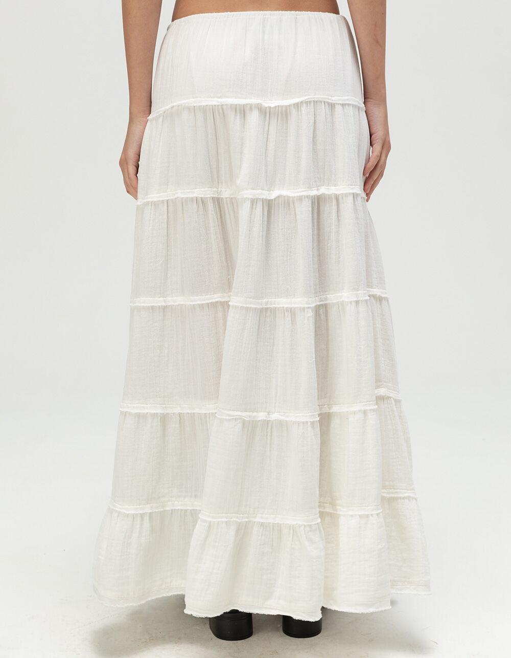 BDG Urban Outfitters Sadie Womens Tiered Maxi Skirt - WHITE Product Image