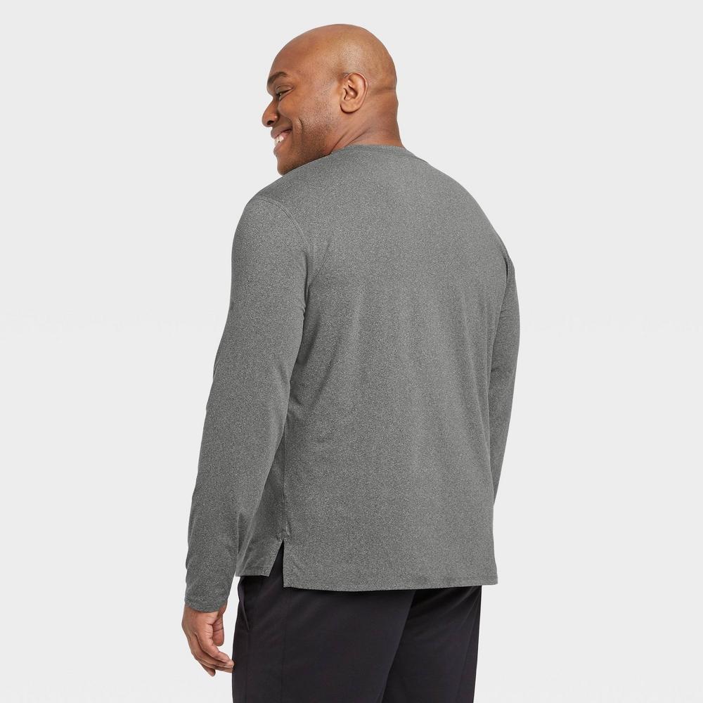 Men's Long Sleeve Performance T-Shirt - All In Motion™ Dark M: Recycled Polyester, Spandex, Moisture Wicking Product Image