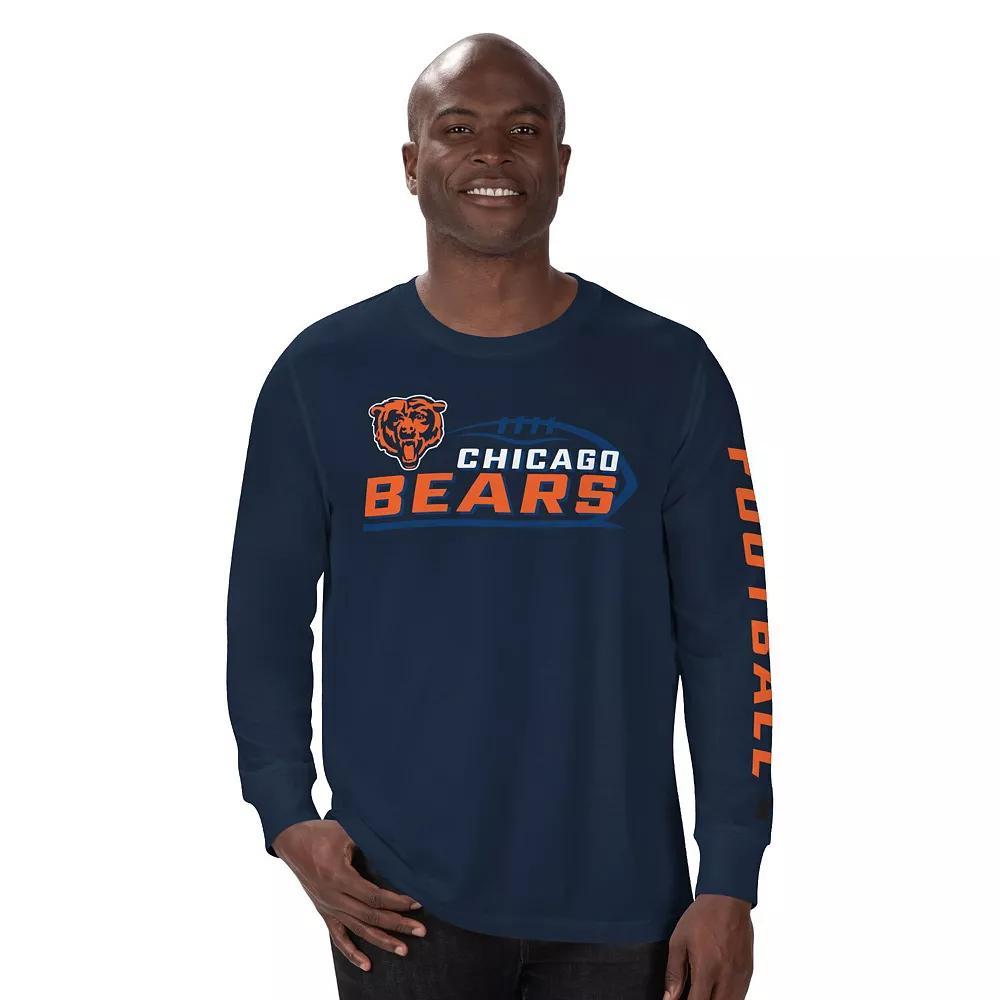 Men's Starter Navy Chicago Bears  Half Time Long Sleeve T-Shirt, Size: Medium, Blue Product Image