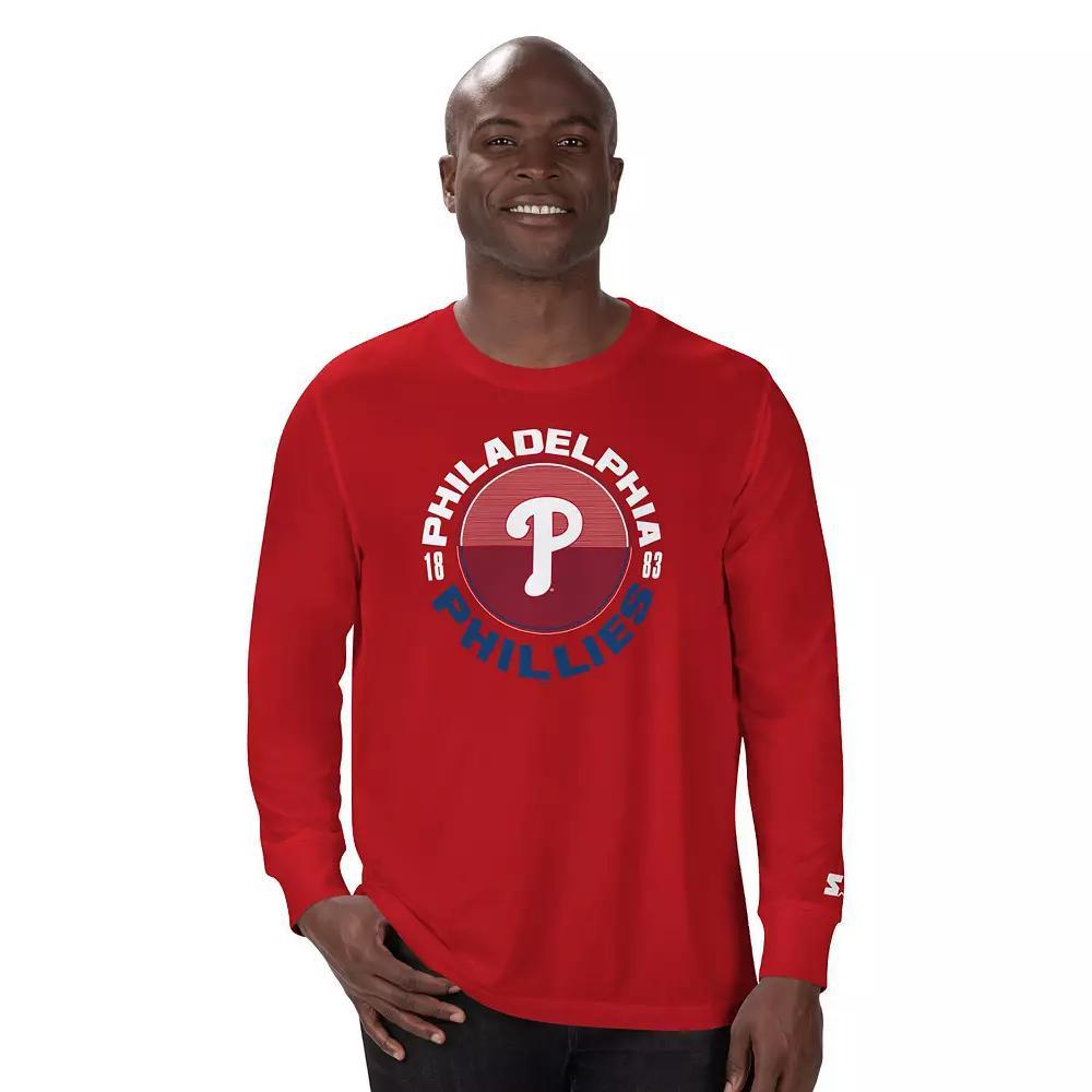 Men's Starter Red Philadelphia Phillies Halftime Long Sleeve T-Shirt, Size: 2XL Product Image