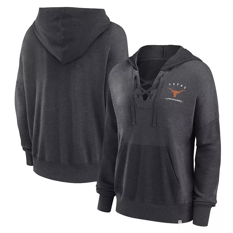 Women's Fanatics Branded Heather Charcoal Texas A&M Aggies Campus Lace-Up Pullover Hoodie, Size: 2XL Product Image