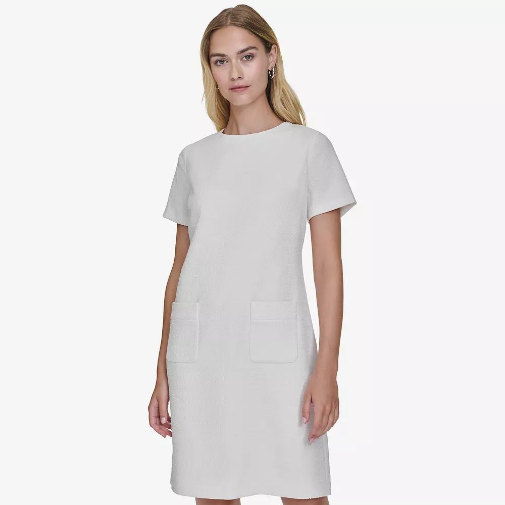 Women's Andrew Marc Short Sleeve Pocket Dress, Size: 6, White Product Image