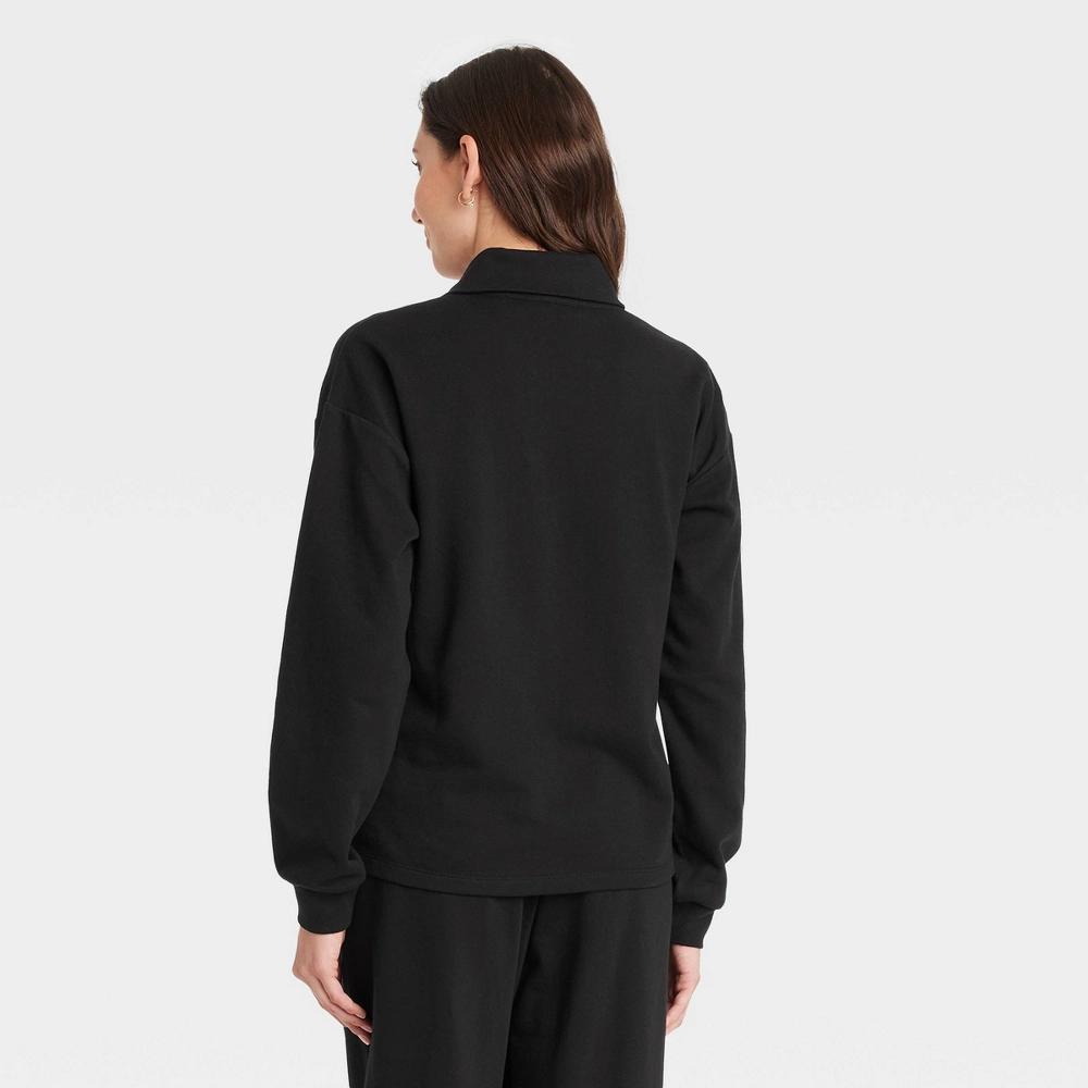 Womens Long Sleeve Polo Shirt - Universal Thread Black XS Product Image