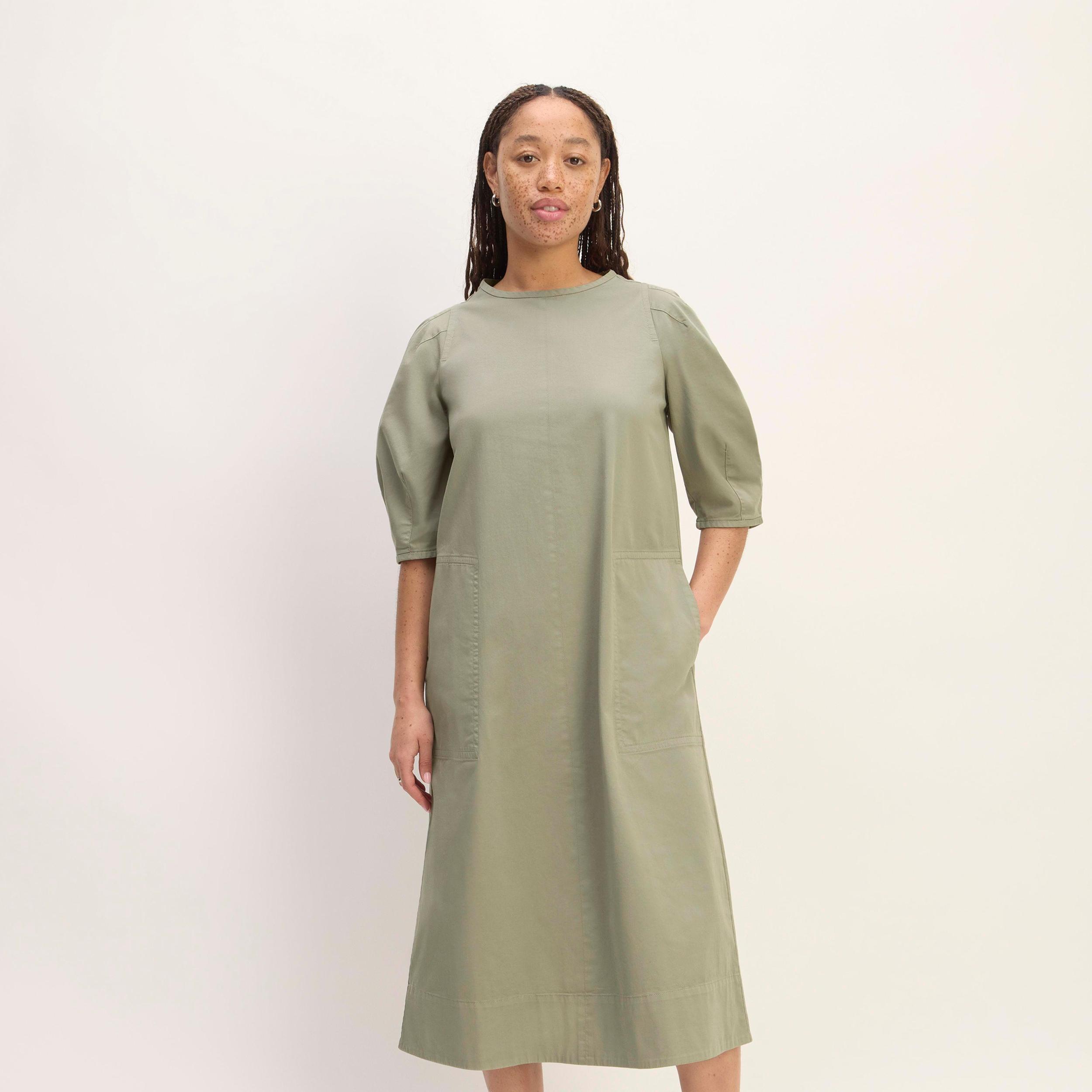 The Short-Sleeve Puff Midi Dress Product Image