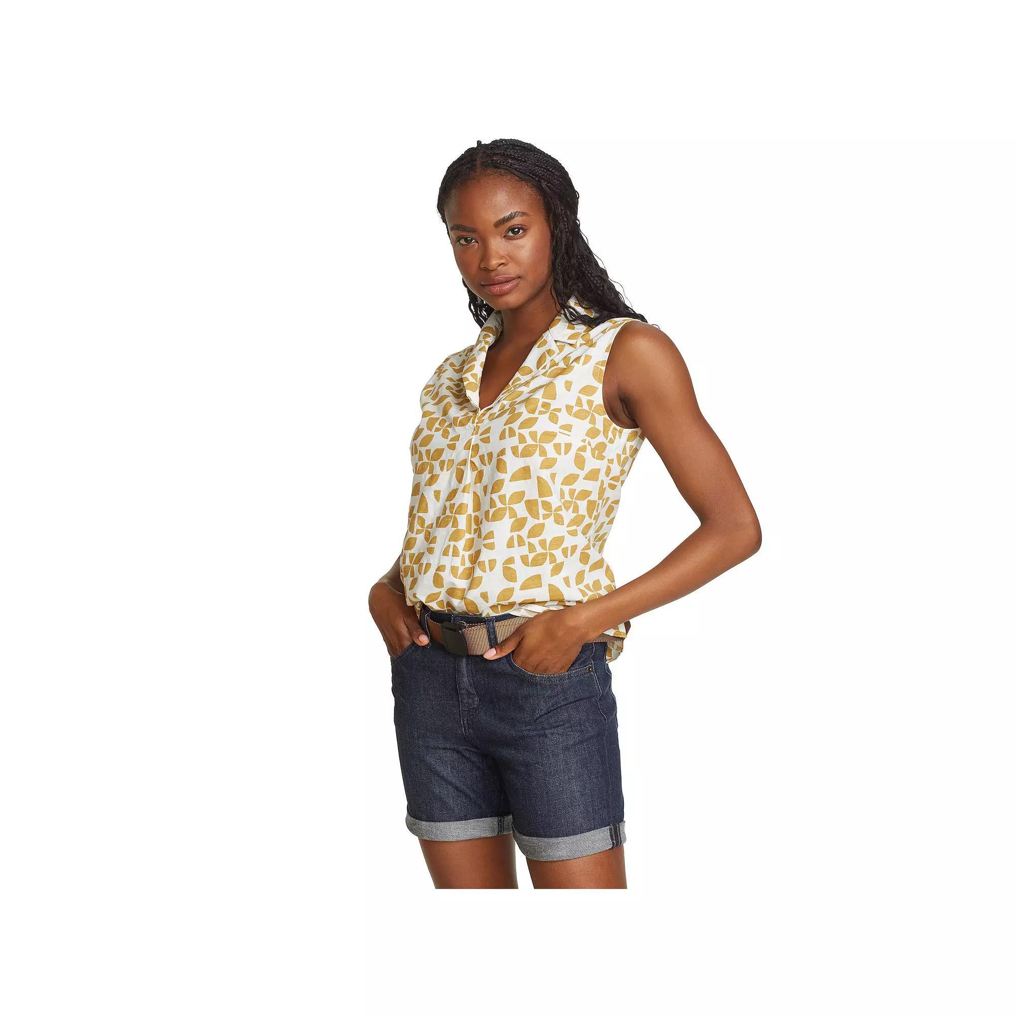 Women's Eddie Bauer Sleeveless V-Neck Collar Baja Shirt, Size: Large, Purple Product Image