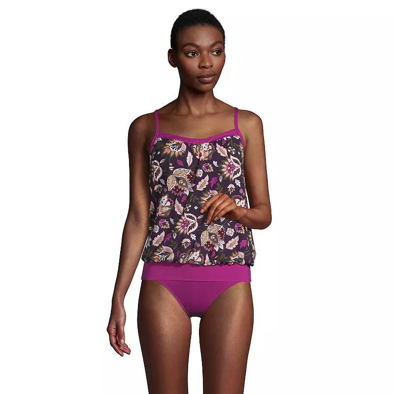 Women's Lands' End UPF 50 Blouson Tankini Swimsuit Top, Size: 4, Pink Jacobean Rose Product Image