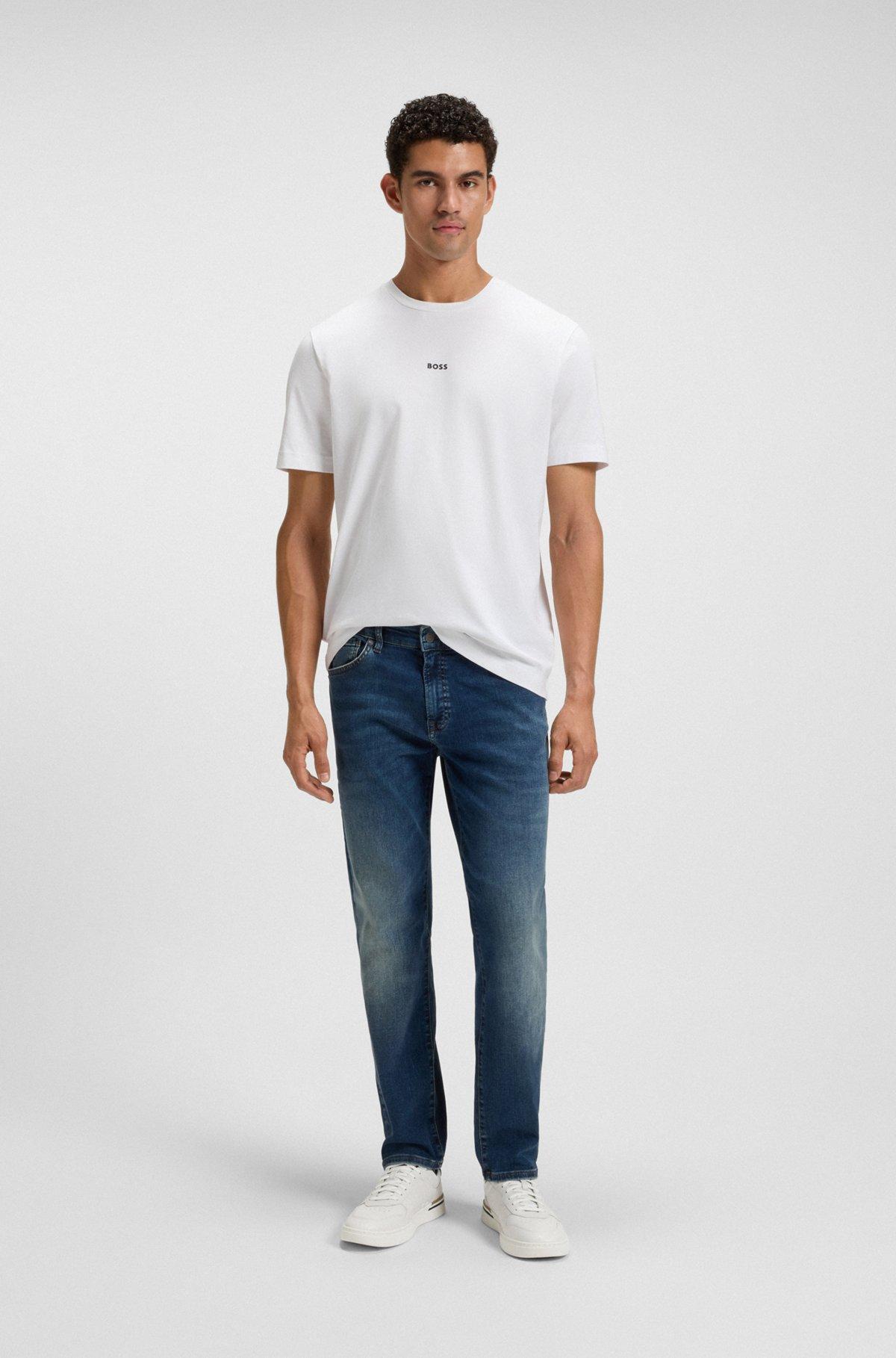 Leather trainers with signature-stripe details Product Image