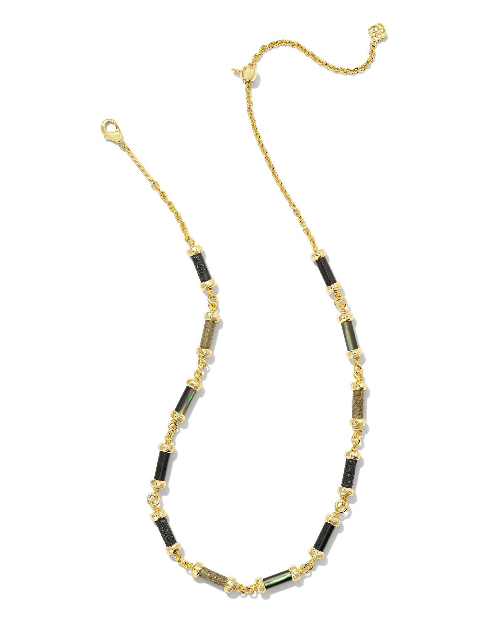 Gigi Gold Strand Necklace in Black Mix Product Image