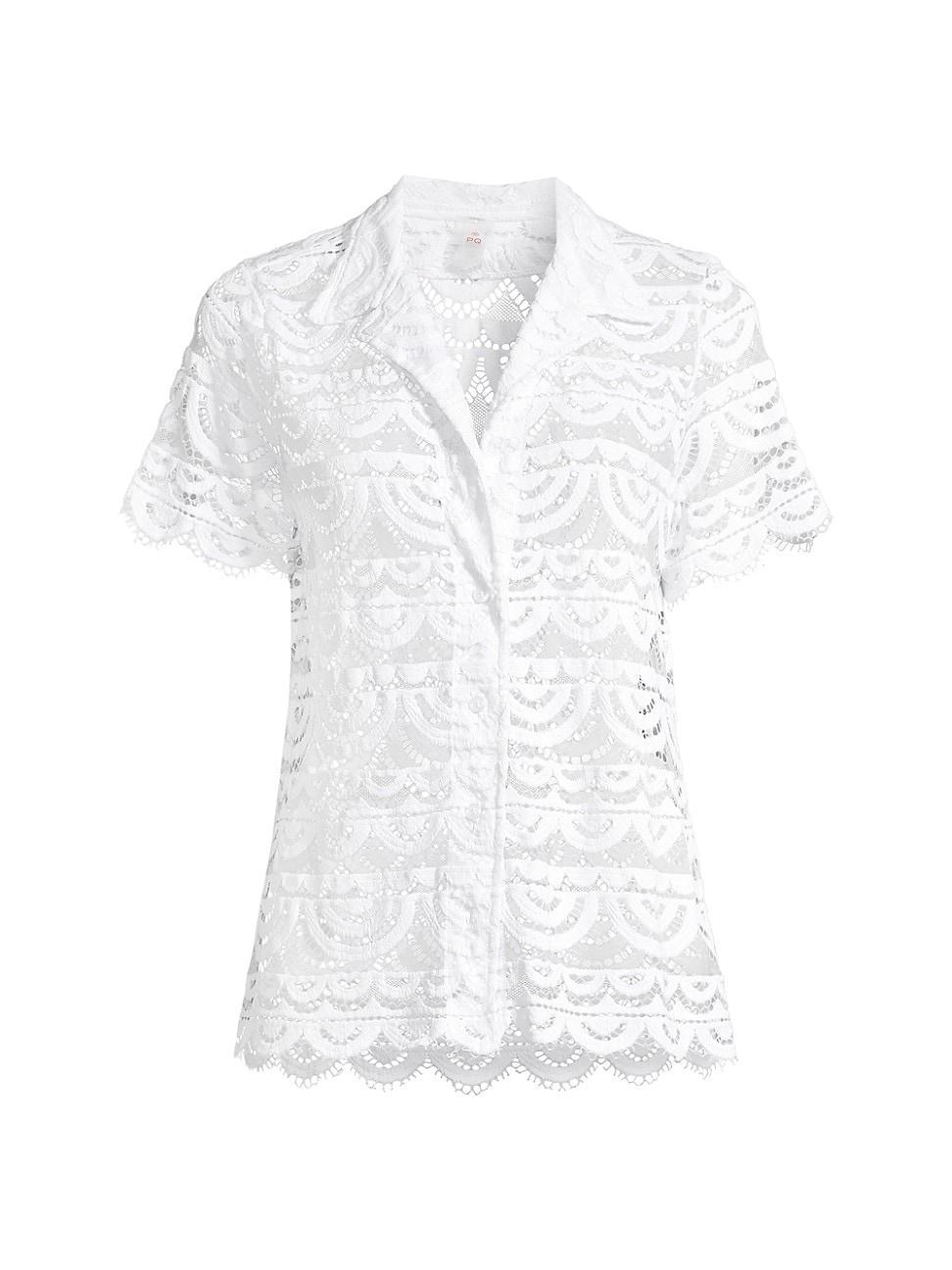 Lace Button Top PQ Product Image