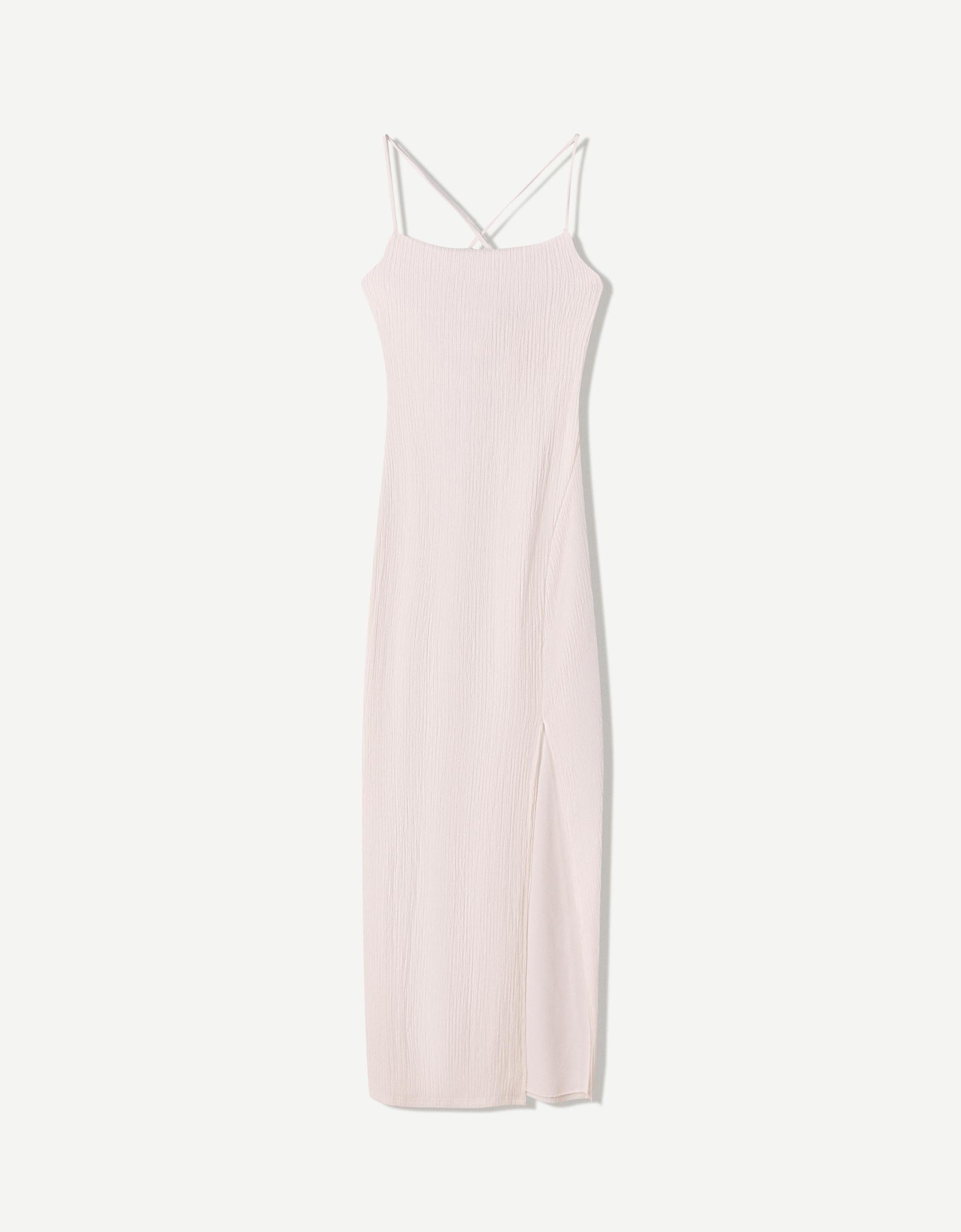 Rustic midi dress with straps Product Image