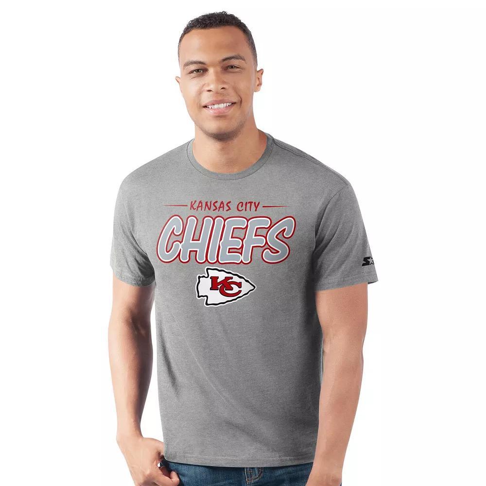 Men's Starter  Heather Gray Kansas City Chiefs Prime Time T-Shirt, Size: 2XL, Grey Product Image