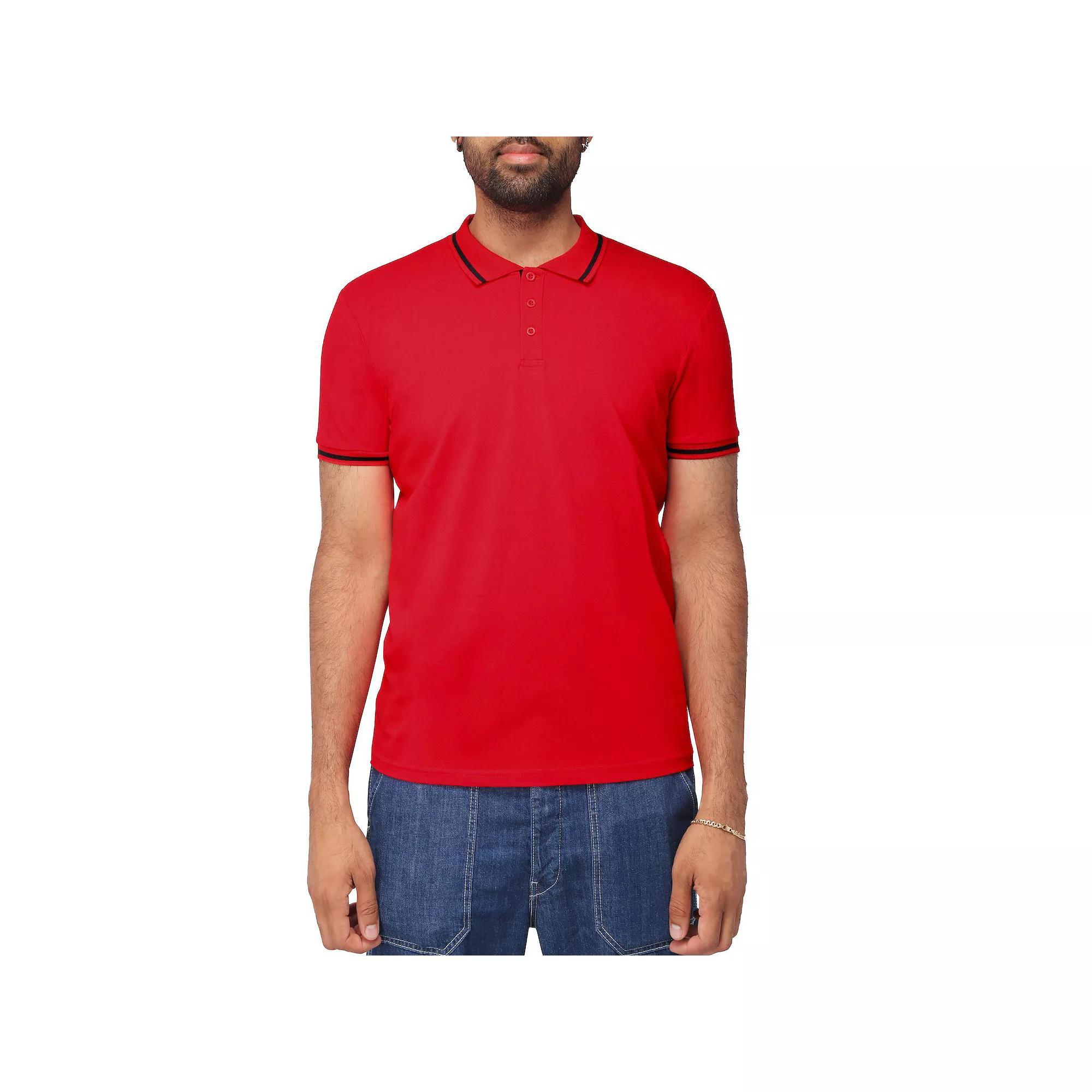 Men's Xray Basic Short Sleeve Tipped Polo, Size: Medium, Red Product Image
