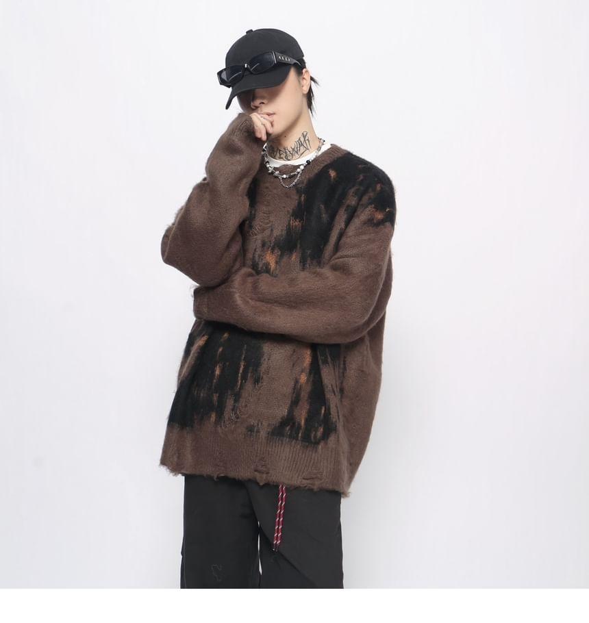Crew Neck Patterned Sweater Product Image