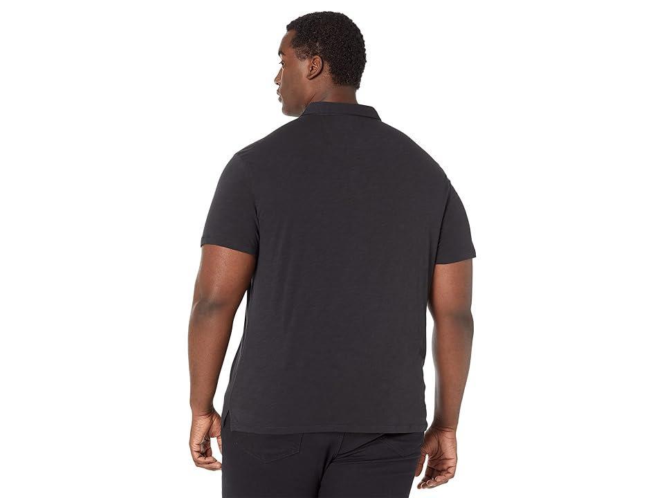 John Varvatos Men's Victor Solid Slub Cotton Polo in Black at Nordstrom, Size Medium Product Image