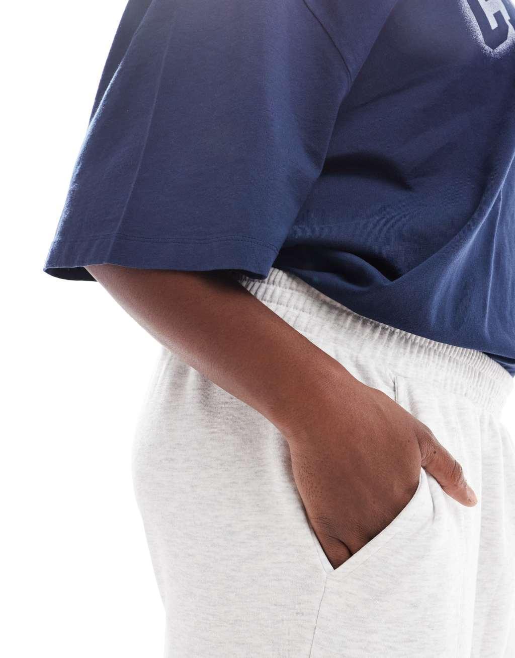 ASOS DESIGN Curve straight leg sweatpants in heathered ice Product Image