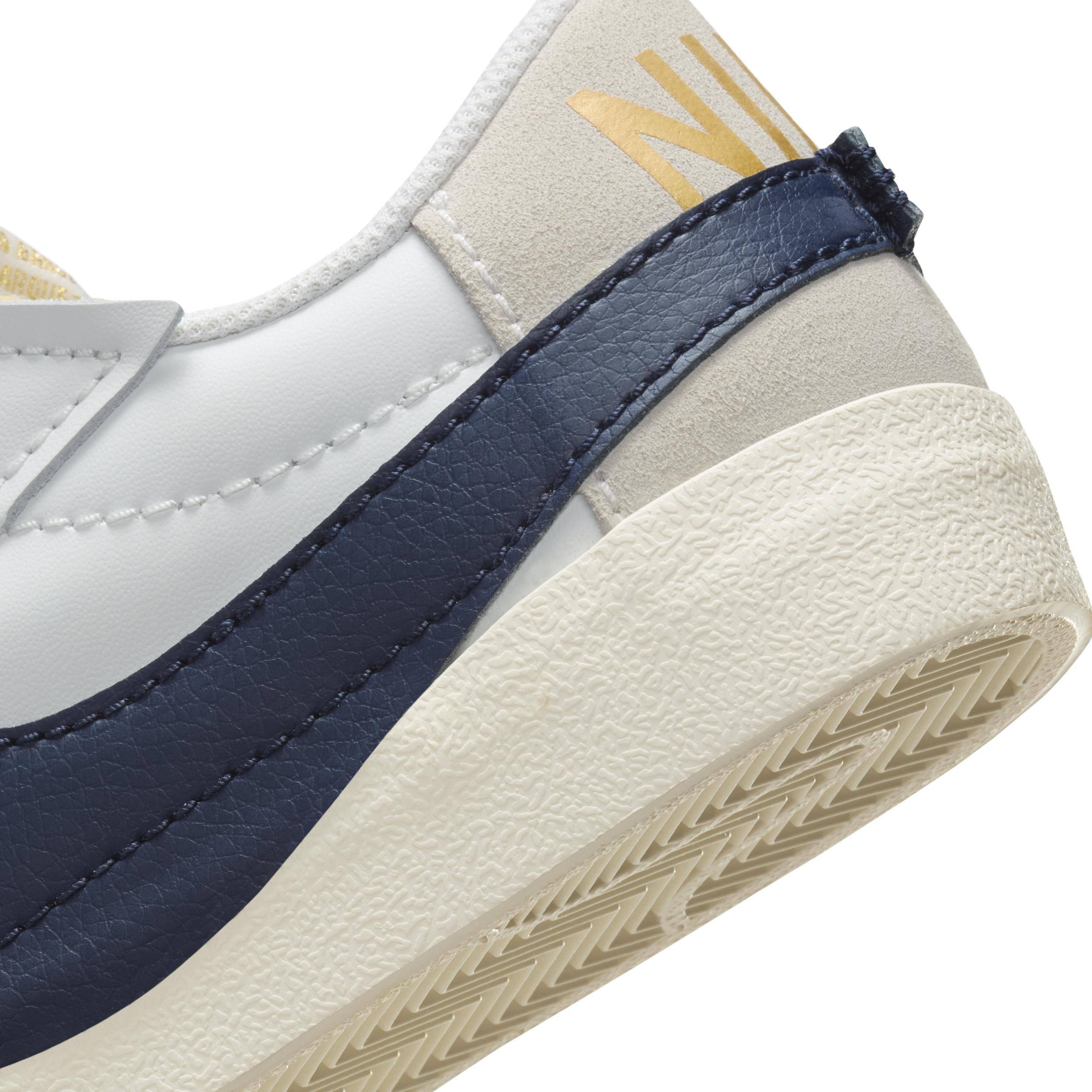Nike Womens Blazer Low 77 Jumbo Oly - Basketball Shoes Summit White/Obsidian/Sail Product Image