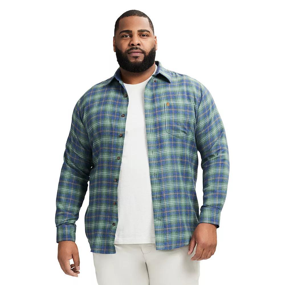 Big & Tall IZOD Stratton Flannel Long Sleeve Button Down Shirt, Men's, Size: 3XB, Laurel Wreath Product Image