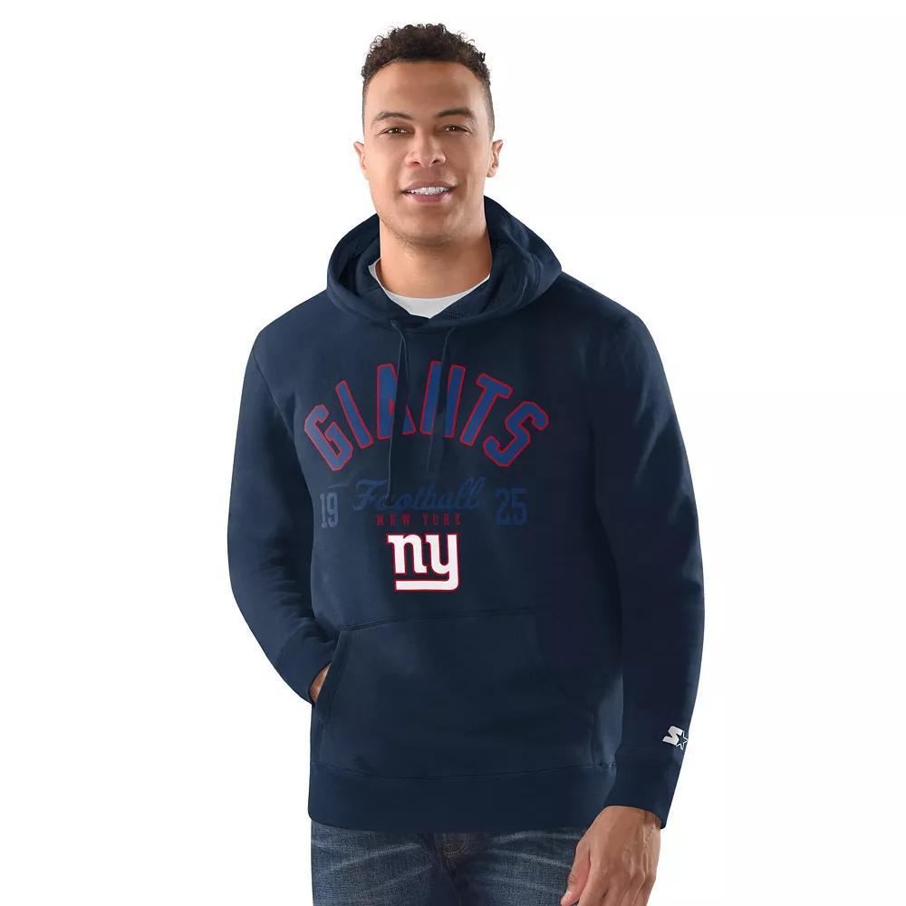 Men's Starter  Charcoal New York Giants Pullover Hoodie, Size: XL, Blue Product Image