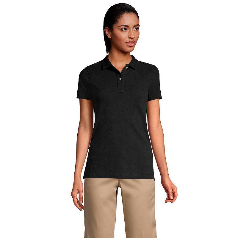 Womens Lands End School Uniform Short Sleeve Mesh Polo Shirt Red Product Image