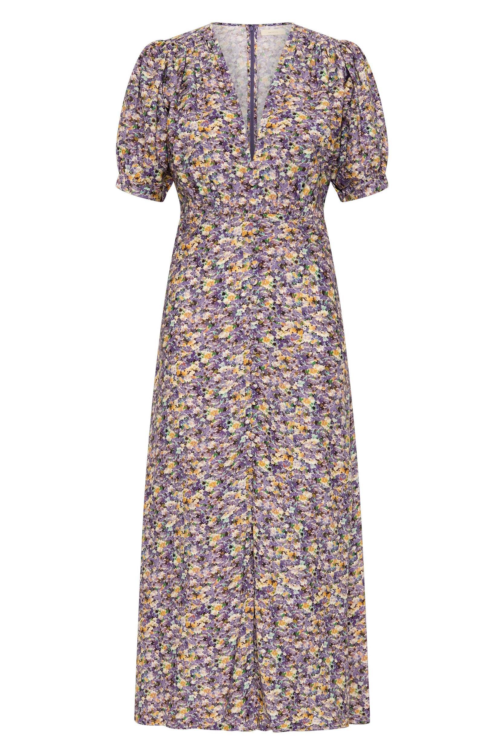 Bellavista Midi Dress Valerie Floral Purple Product Image