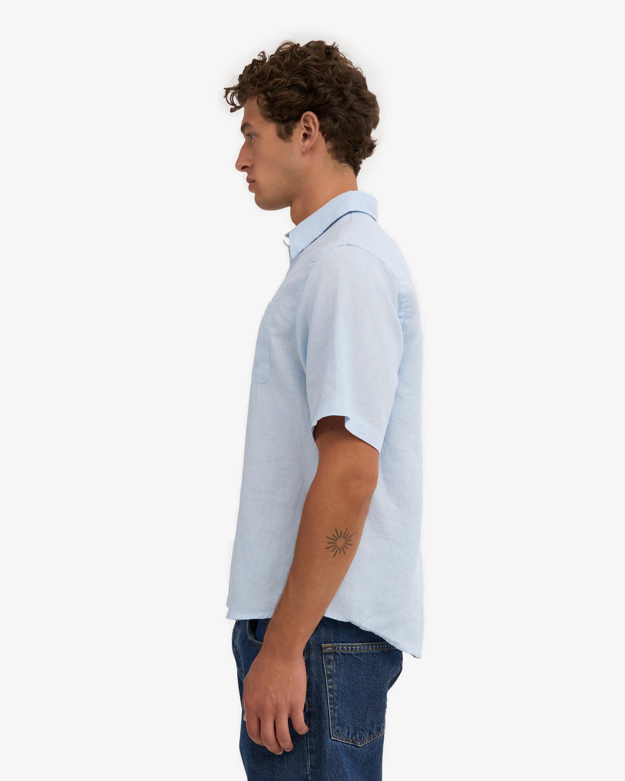 Linen SS Shirt - Polar Blue Product Image