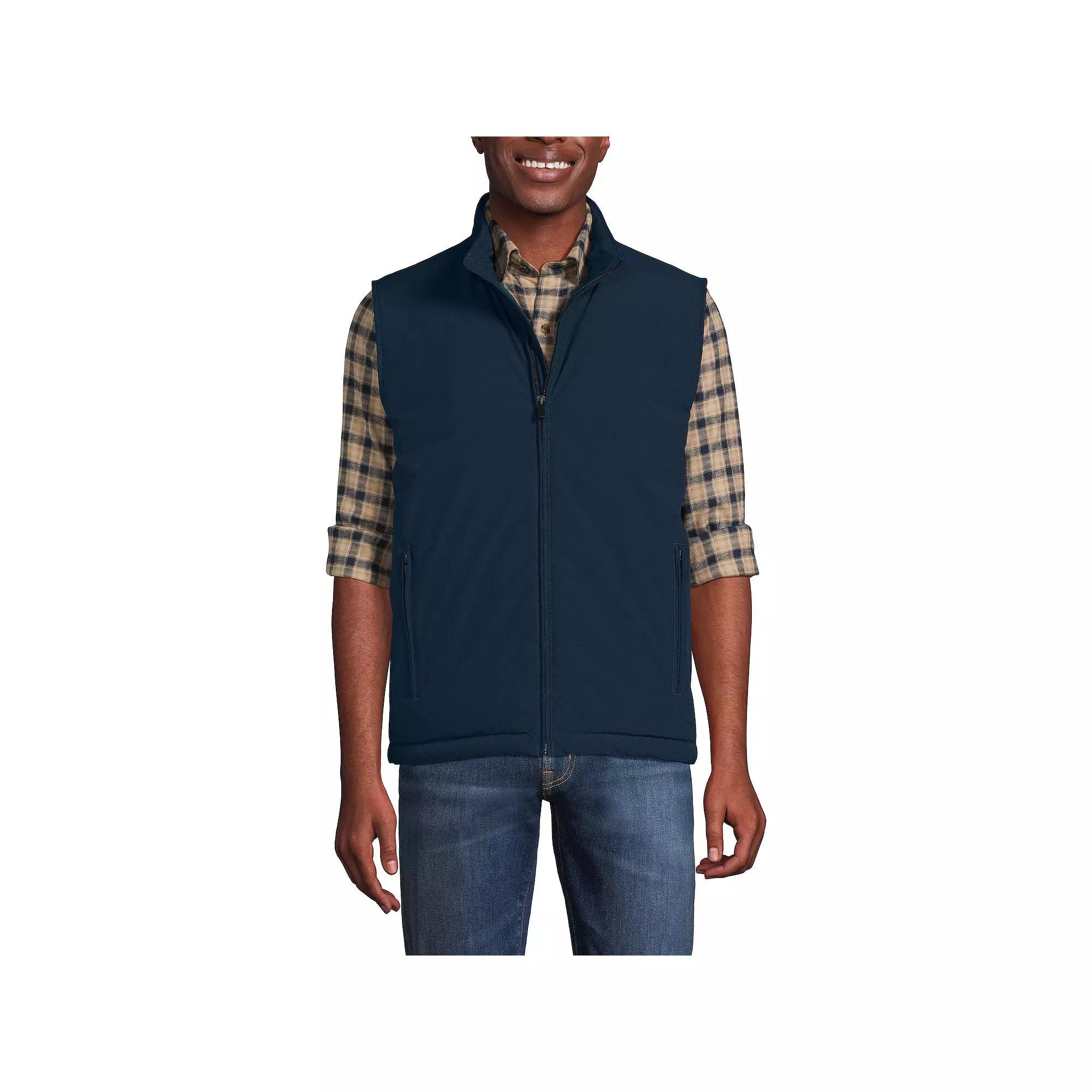Men's Lands' End Commuter Refined Non-Quilted Vest, Size: Large, Radiant Blue Product Image