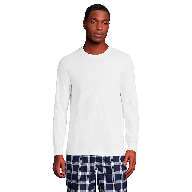 Men's Lands' End Knit Ribbed Crewneck Pajama Sleep Shirt, Size: XL, Deep  Blue Product Image