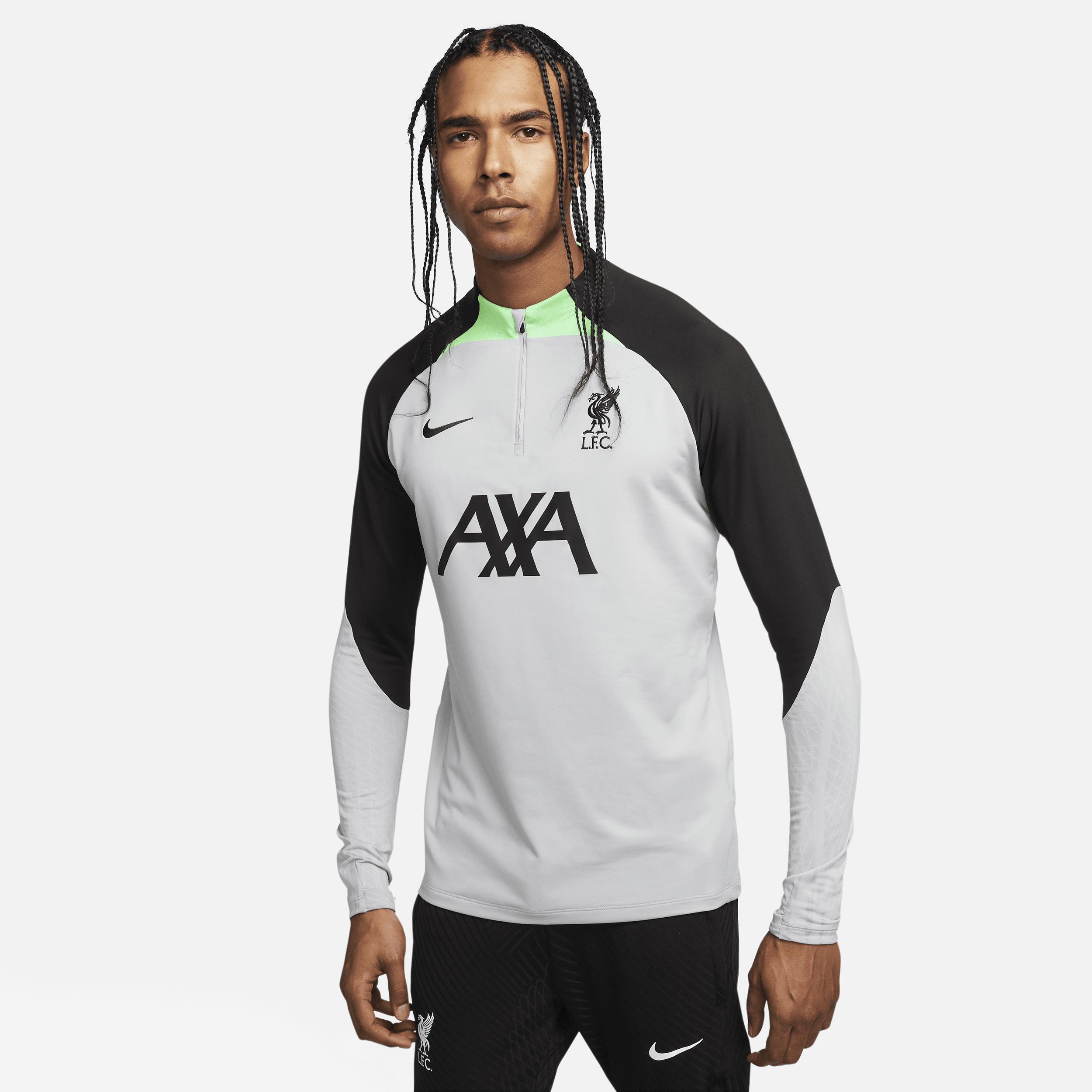 Mens Nike Gray Liverpool Strike Drill Performance Raglan Quarter-Zip Long Sleeve Top Product Image