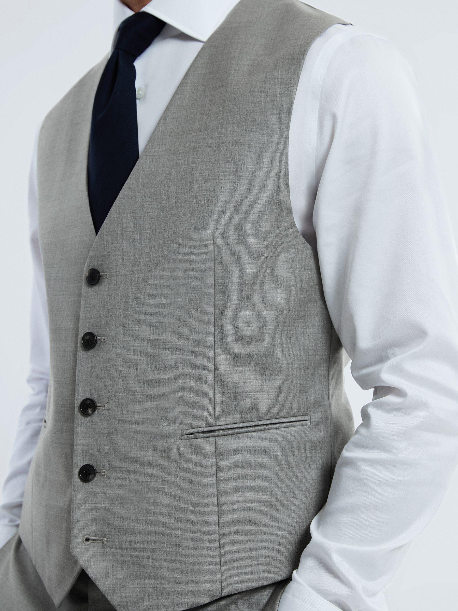 Atelier Wool Cashmere Single Breasted Waistcoat in Grey Melange Product Image
