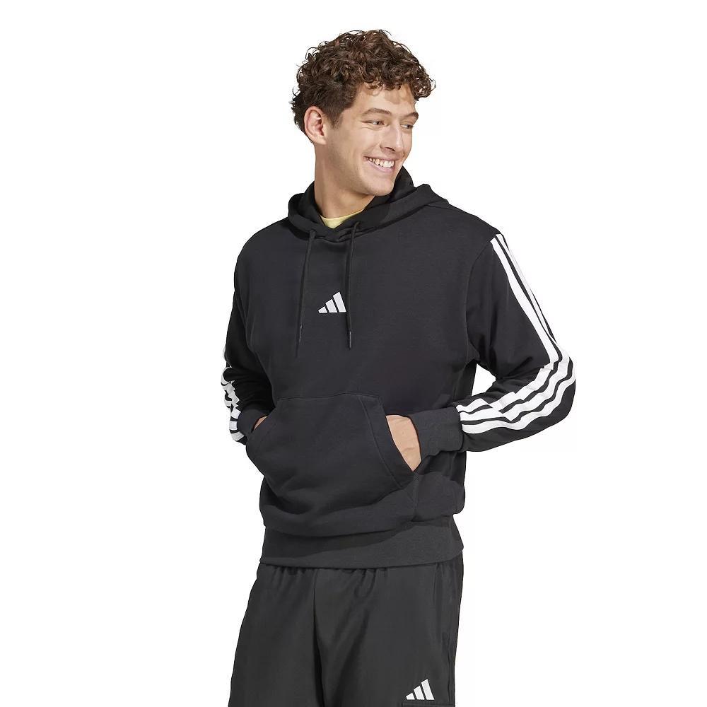 Big & Tall adidas Essentials 3-Stripes French Terry Sportswear Hoodie, Men's, Size: Large Tall, Black White Product Image
