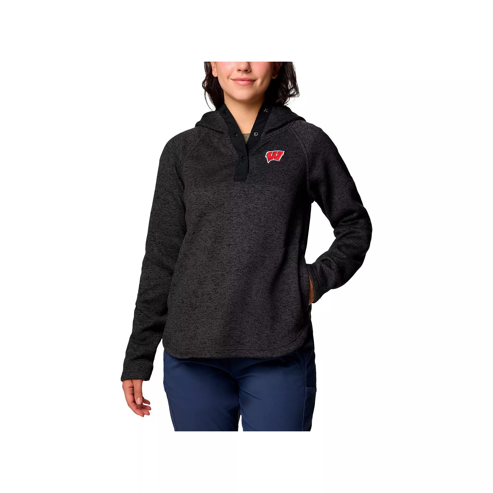 Women's Columbia Black Wisconsin Badgers Sweater Weather Raglan Pullover Hoodie, Size: XXL Product Image
