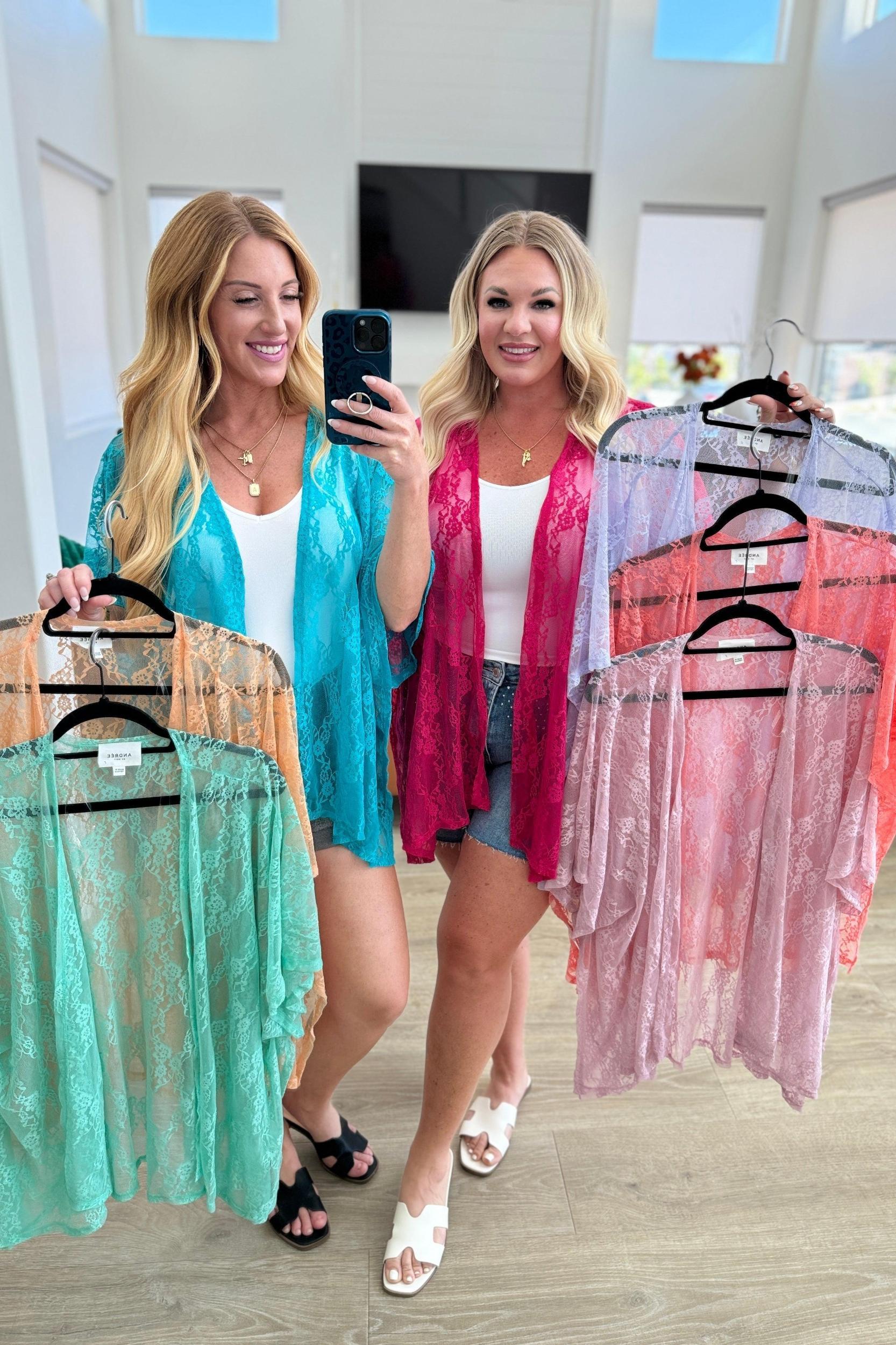 Good Days Ahead Lace Kimono In Lavender Product Image