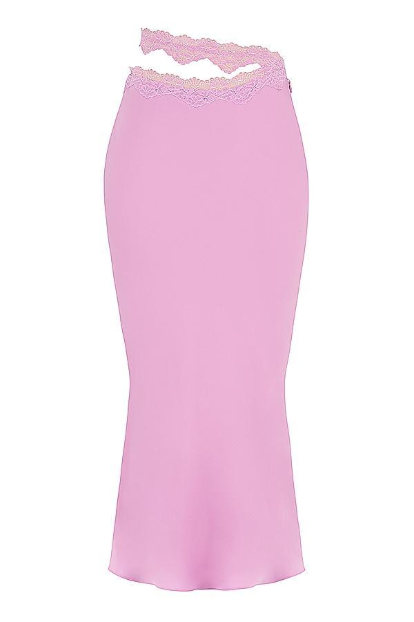 Mathilda Pink Lace Trim Maxi Skirt Product Image