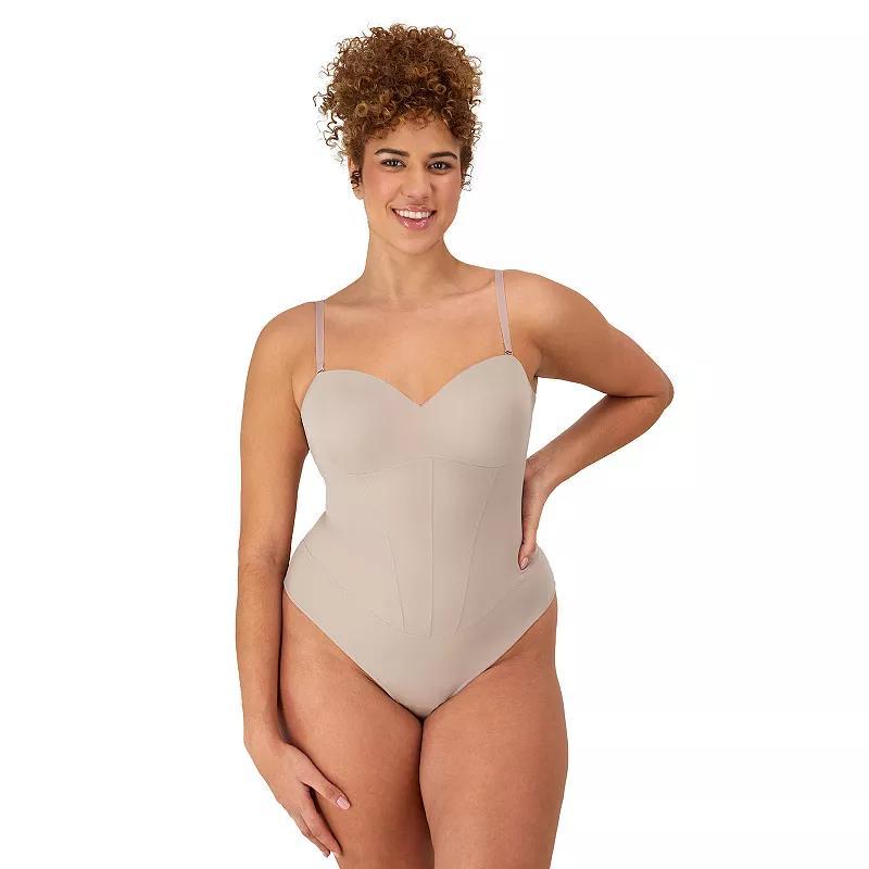 Maidenform Firm Control Shapewear Tummy Shaping Multiway Thong Bodysuit DMS131, Women's, Size: Large, Just Brown Product Image