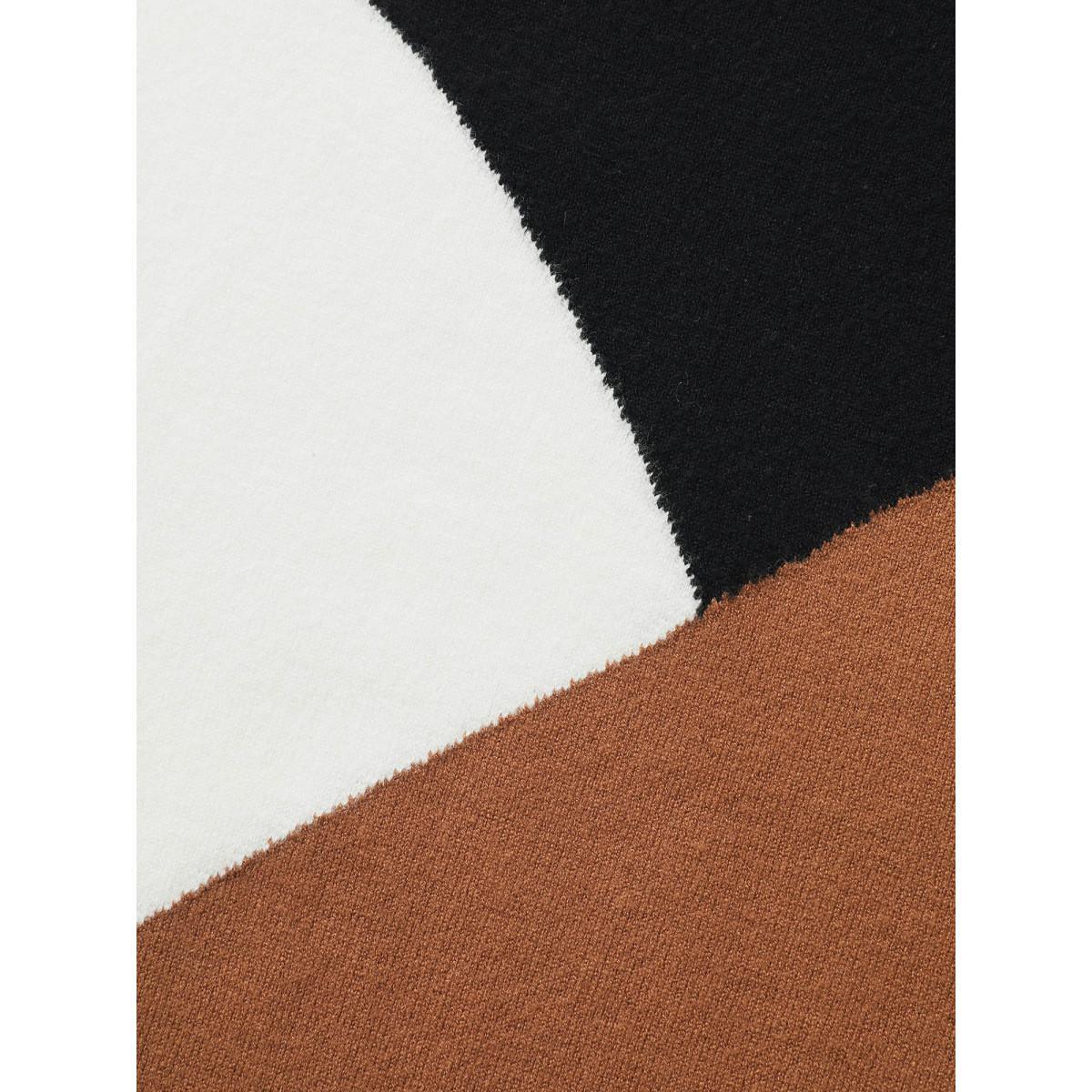 Plus Size Supersoft Essentials Colorblock Contrast Pullover Browncoffeecolor Women Casual Long Sleeve Round Neck Everyday Pullovers BloomChic 30/6X Product Image