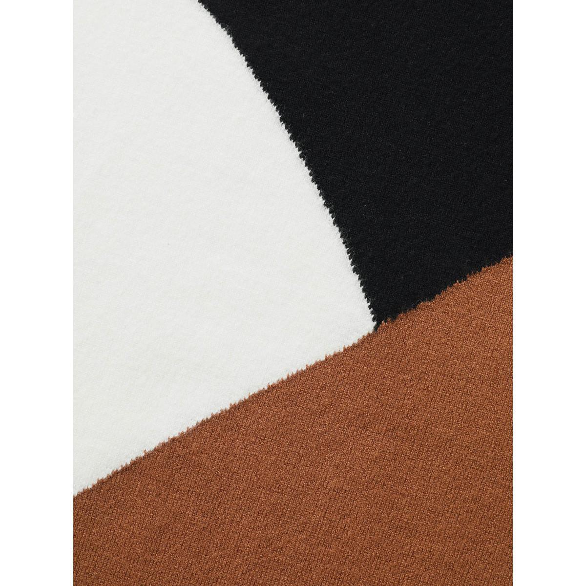 Plus Size Supersoft Essentials Colorblock Contrast Pullover Browncoffeecolor Women Casual Long Sleeve Round Neck Everyday Pullovers BloomChic 30/6X Product Image