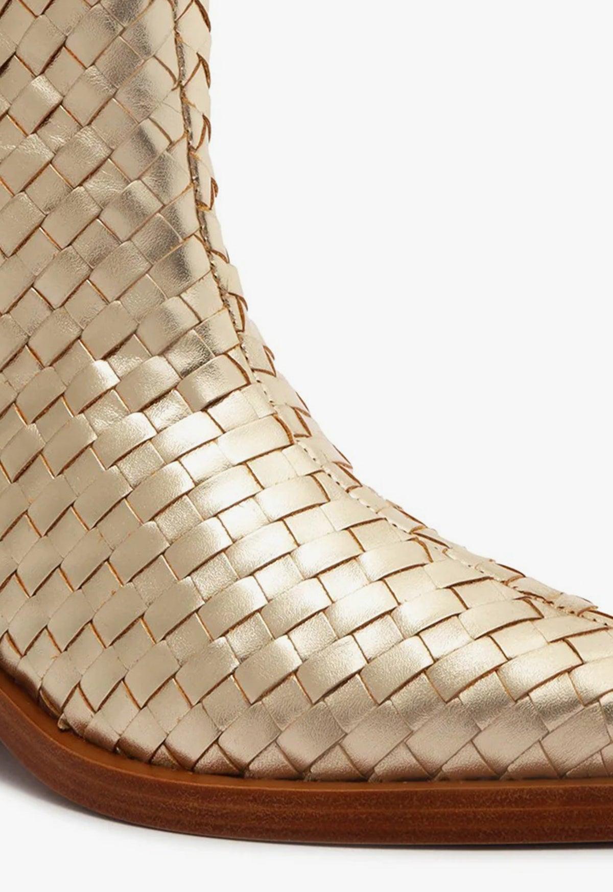 Cicera Woven Metallic Leather Bootie Product Image